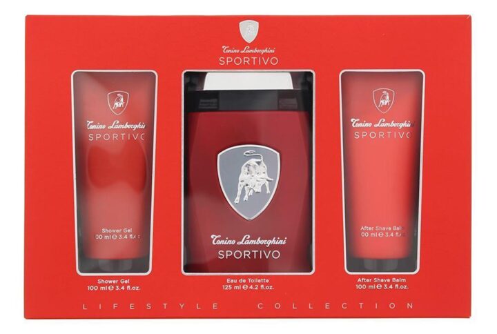 Tonino Lamborghini Sportivo Eau De Toilette 125ml Spray Gel De Baño 100ml Balsamo After Shave 100ml