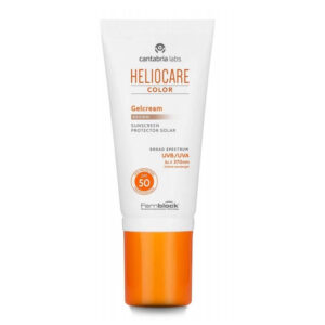 Heliocare Color Gelcream Brown SPF50 50ml protects against UVA/UVB, visible light, and oxidative stress while evening skin tone with a natural brown tint.