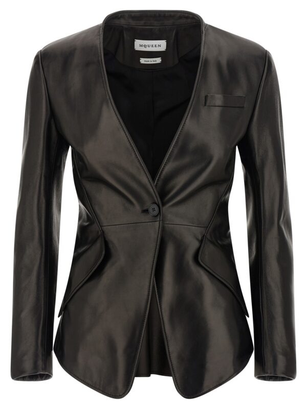 Black Lamb Leather Blazer