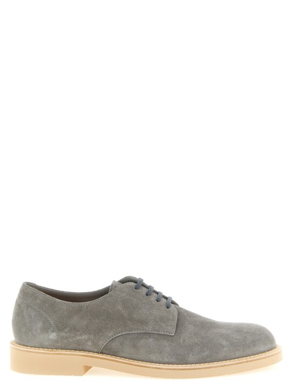 Gray Leather Oxfords And Derbies