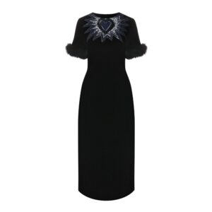 Black Viscose Casual Dress