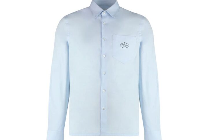 Blue Cotton Dress Shirt