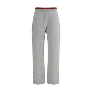 Gray Cotton Casual Pants