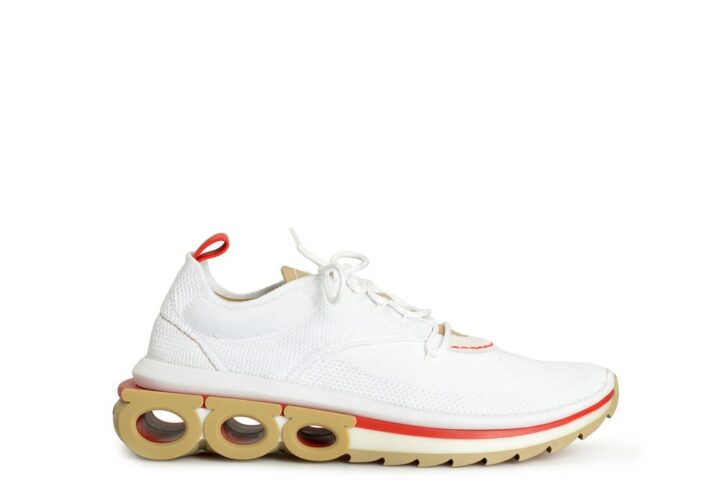 White Fabric Athletic Sneakers