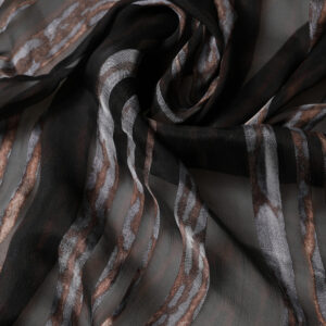 Black Stripes Silk Wrap Shawl Stole 193cm x 131cm Scarf