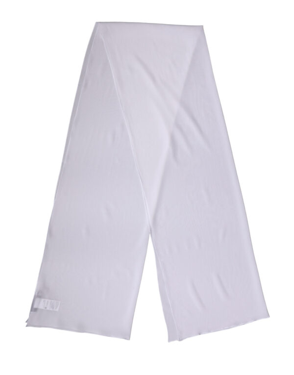White Silk Neck Wrap Shawl Stole 200cm x 64cm Scarf