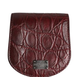 Burgundy Exotic Skin Condom Case Holder Pocket Wallet