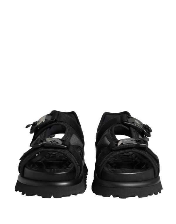 Black Logo Detailed Men Chunky Sandals Shoes