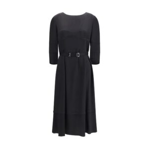 Black Acetate Casual Dress