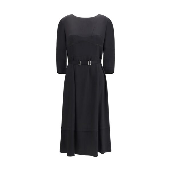 Black Acetate Casual Dress