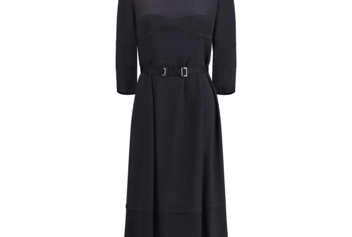 Black Acetate Casual Dress