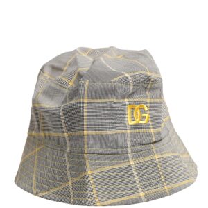 Men Gray Checkered Bucket Fisherman Capello Hat