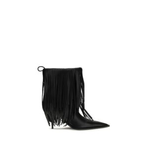 Black Calf Leather Bos Taurus Ankle Boots