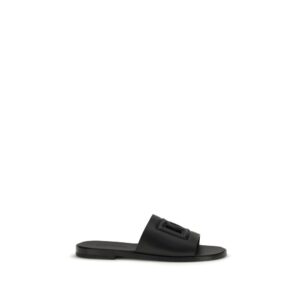 Black Calf Leather Bos Taurus Sandals