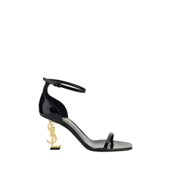 Black Calf Leather Bos Taurus Stiletto Heel Sandals