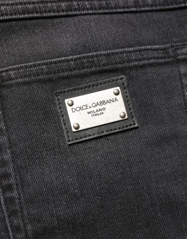 Black Cotton Stretch Regular SkinnyDenim Jeans