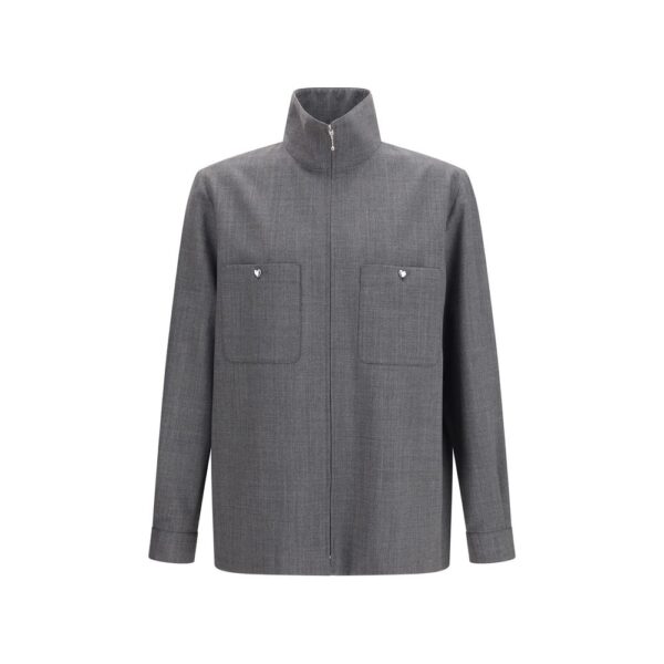 Gray Polyester Coat