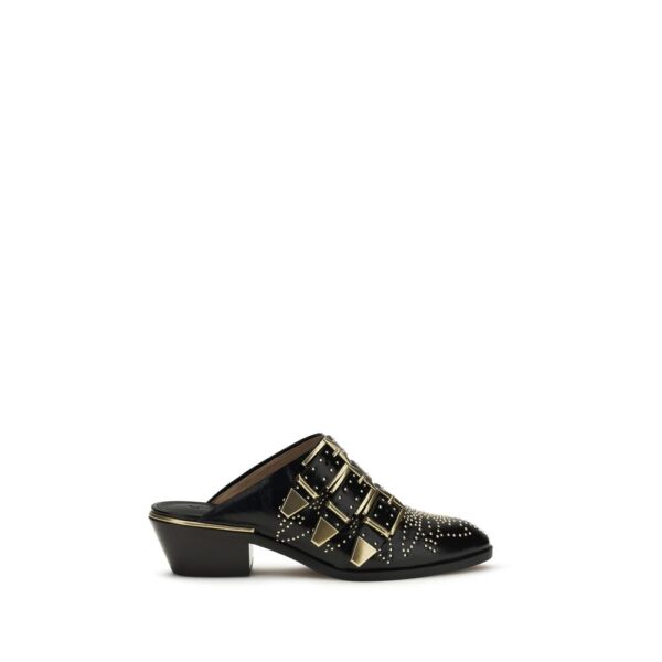 Black Calf Leather Bos Taurus Mules