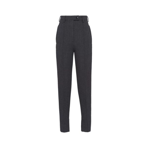 Gray Elastane Pants