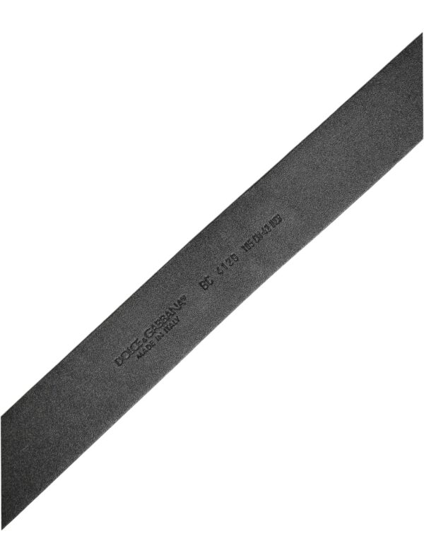 Black Leather Prince Crown Logo Buckle Belt