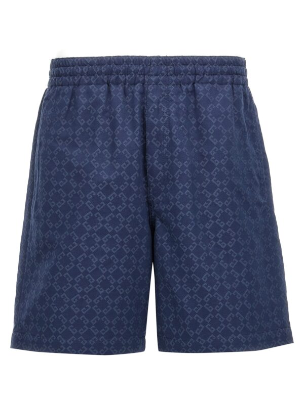 Blue Cotton Bermuda Shorts