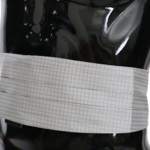 Gray Patterned Waist Belt Silk Cummerbund - Jag Couture London