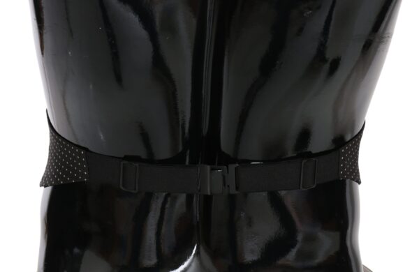 Dark Gray Dotted Waist Belt Silk Cummerbund