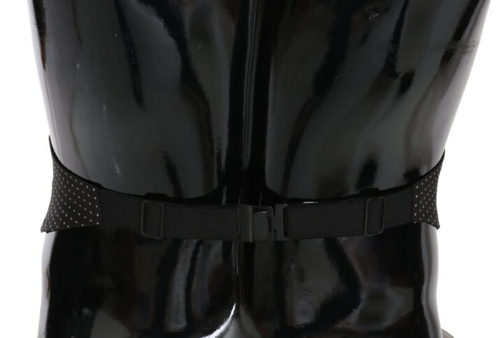Dark Gray Dotted Waist Belt Silk Cummerbund - Jag Couture London