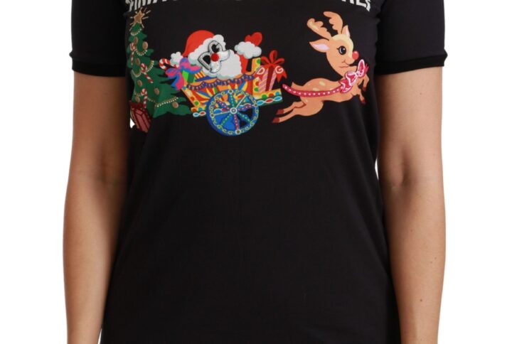 Black #ImAChristmasTree Crewneck Top T-shirt - Jag Couture London