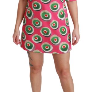 Pink Silk Cup Cake Shift Stretch Dress - Jag Couture London