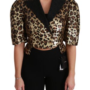 Blazer Gold Leopard Sequined Jacket - Jag Couture London