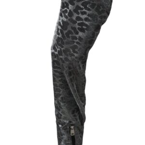 Gray Leopard High Top Sneakers Booties Shoes - Jag Couture London