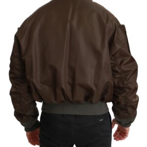 Brown Beaded Crown Skull Logo Jacket - Jag Couture London