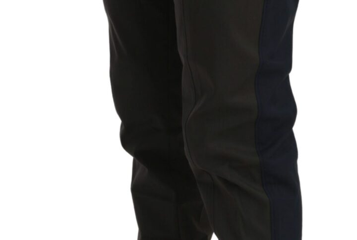 Blue Gray Stripes Trouser Cotton Pants - Jag Couture London