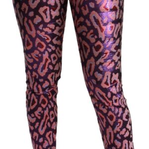 Multicolor Patterned Cropped High Waist Pants - Jag Couture London