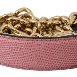 Pink Leather Gold Chain Accessory Shoulder Strap - Jag Couture London