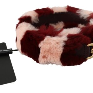 Pink Red Lapin Fur Accessory Shoulder Strap - Jag Couture London