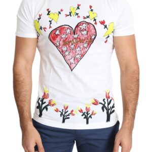 White Saint Valentine Print Cotton Men T-shirt - Jag Couture London