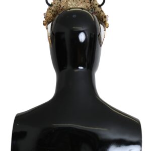 Gold Brass Floral Crystals LED Lights Crown Tiara Diadem - Jag Couture London