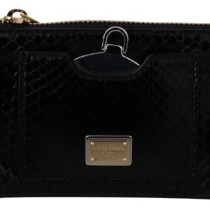 Black Leather Coin Purse Wristlet Mirror Agnese Wallet - Jag Couture London