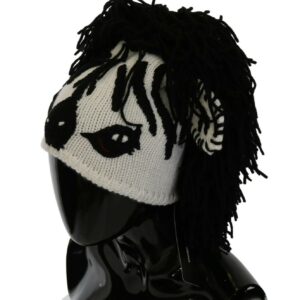 Black White Knitted Cashmere Animal Design Hat - Jag Couture London