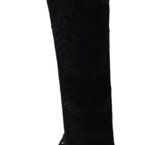 Black Taormina Lace Socks Boots Shoes Pumps - Jag Couture London