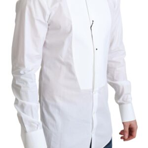 White Bib Cotton Poplin Men Formal Shirt - Jag Couture London