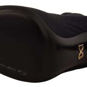 Black Stretch Short Ankle Boots Shoes - Jag Couture London