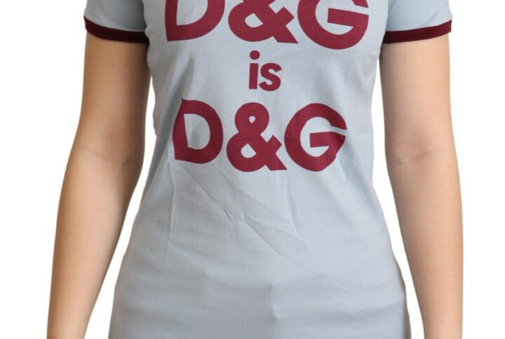 Blue Crewneck D&G Top T-shirt - Jag Couture London