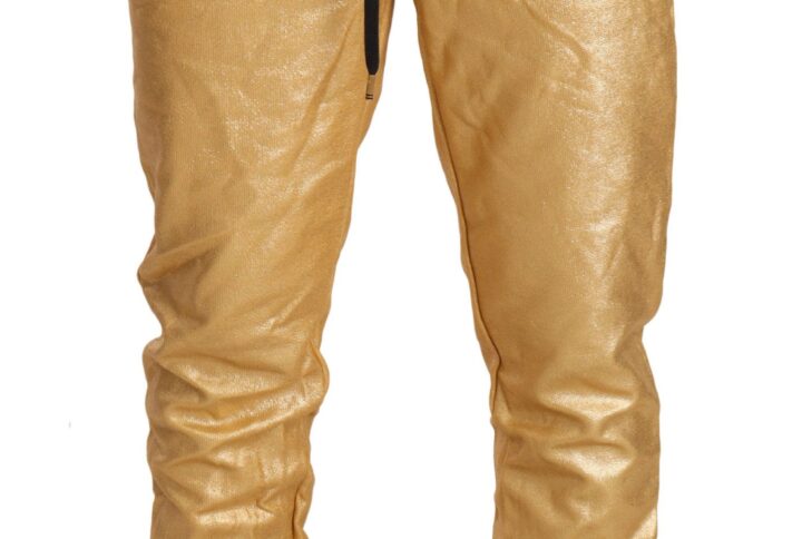 Gold Pig Of The Year Cotton Trousers Pants - Jag Couture London