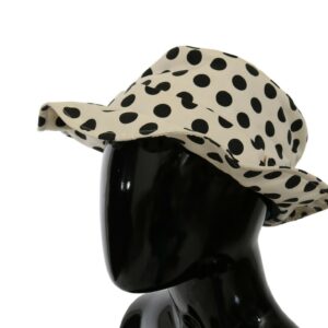 White 100% Cotton Polka Dot Design Trilby Hat - Jag Couture London