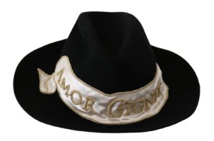 Black Lapin Amor Gignit Wide Brim Panama Hat - Jag Couture London
