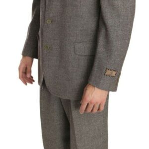 Brown Wool Regular Single Breasted Suit - Jag Couture London