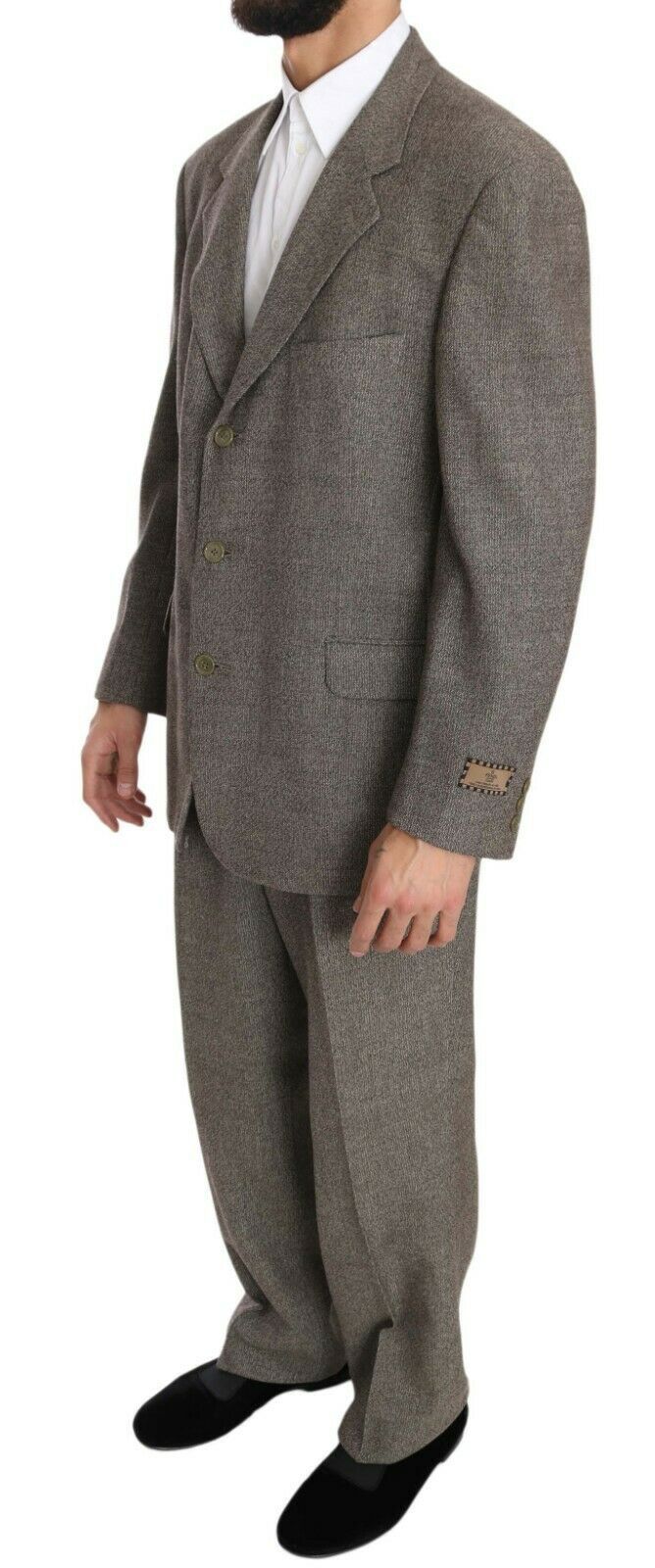 Brown Wool Regular Single  Breasted Suit - Jag Couture London
